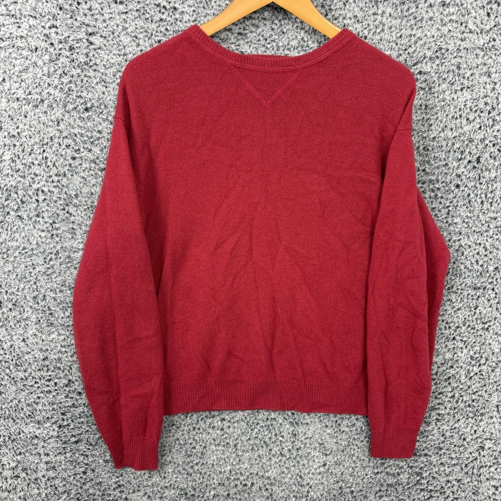 Geoffrey Beene Sweater Mens Medium Red Cashmere Wool Crewneck Pullover Knit